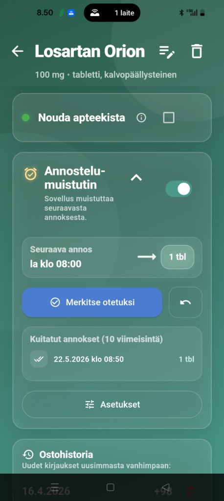 Annostelumuistutin